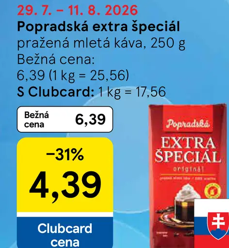 Popradská Extra špeciál pražená mletá káva