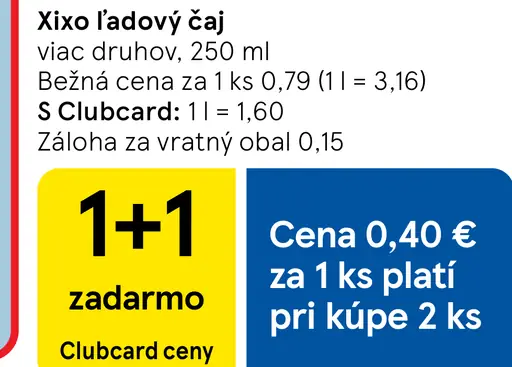 Xixo ľadový čaj rôzne druhy