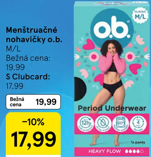 O.b. menštruačné nohavičky, veľkosť M/L
