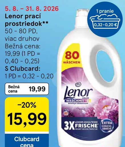 Lenor prací prostriedok viac druhov