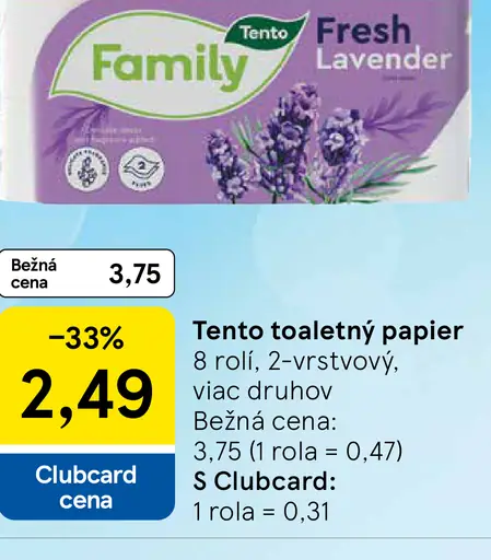 Tento Family toaletný papier Fresh Lavender