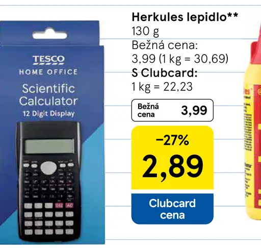 Tesco vedecká kalkulačka