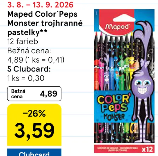 Maped Color’Peps Monster trojhranné pastelky