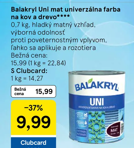Balakryl Uni mat univerzálna farba na kov a drevo