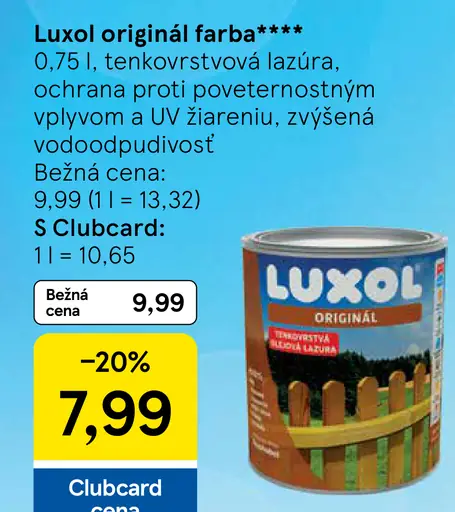 Luxol originál farba tenkovrstvová lazúra