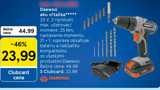 Daewoo aku vŕtačka