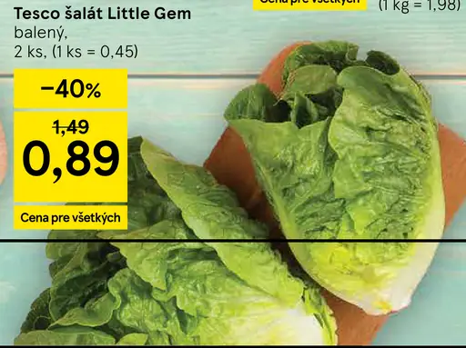 Tesco šalát Little Gem