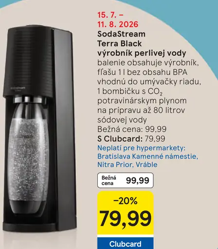 SodaStream Terra Black výrobník perlivej vody