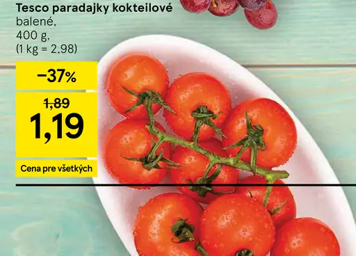 Tesco paradajky kokteilové