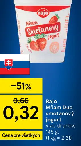 Rajo Mňam Duo smotanový jogurt