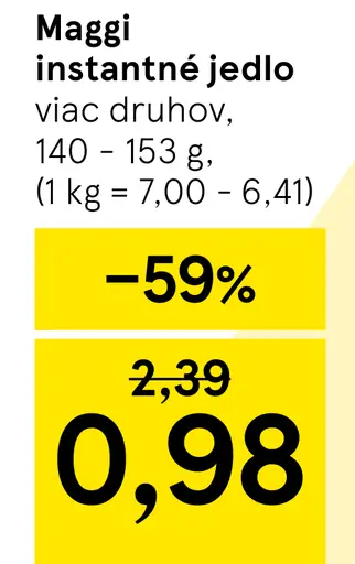 Maggi instantné jedlo – rôzne druhy