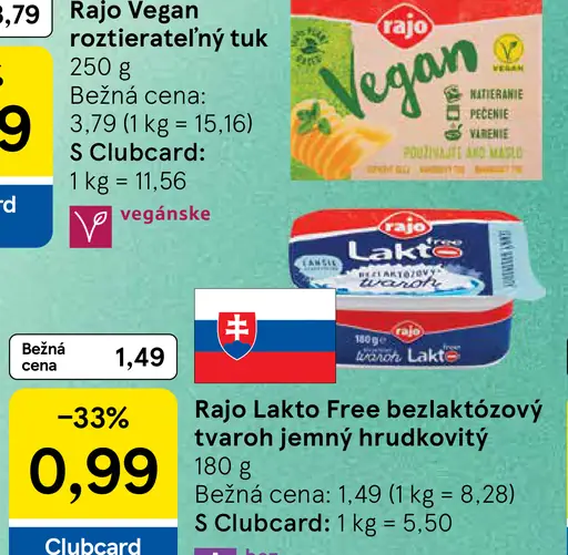 Rajo Lakto Free bezlaktózový tvaroh jemný hrudkovitý