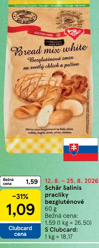 Liana White Bread mix bezgluténová zmes na svetlý chlieb a pečivo