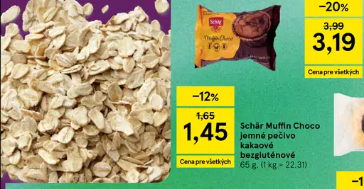 Schär Muffin Choco jemné pečivo kakaové bezgluténové