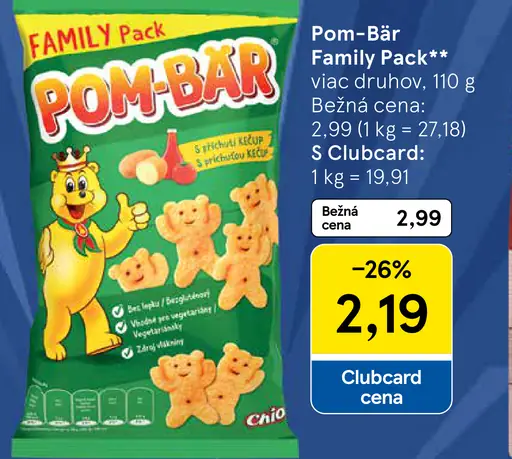 Pom-Bär Family Pack, rôzne druhy zemiakových snackov