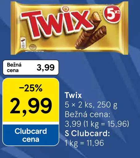 Twix, čokoládové tyčinky s karamelom a sušienkou