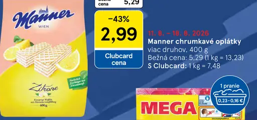 Manner chrumkavé oblátky – viac druhov