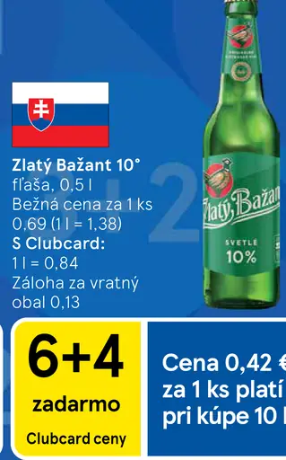 Zlatý Bažant 10° fľaša plechovka