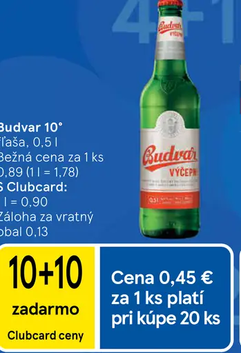 Budvar 10° fľaša