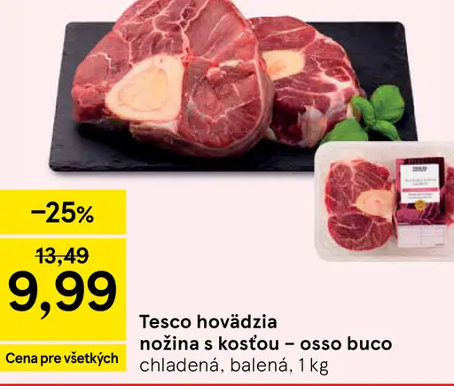Tesco hovädzia nožina s kosťou osso bucco