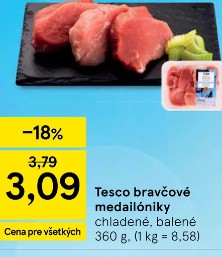 Tesco bravčové medailóniky chladené, balené