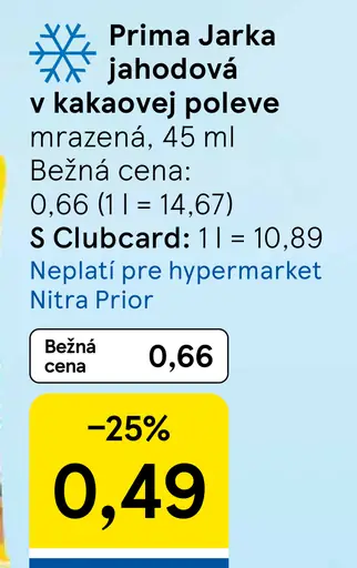 Prima Jarka jahodová v kakaovej poleve, mrazená