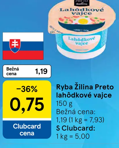 Ryba Žilina Preto lahôdkové vajce