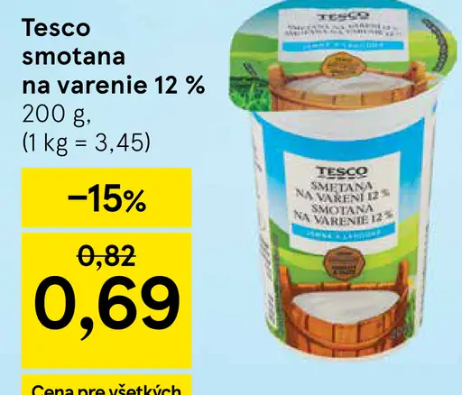 Tesco smotana na varenie 12 %