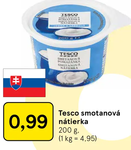 Tesco smotanová nátierka