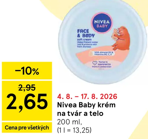 Nivea Baby Krém na tvár a telo