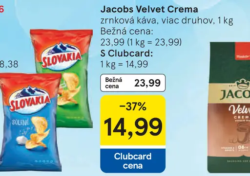 Jacobs Velvet Crema zrnková káva