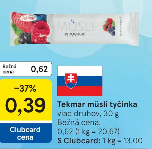 Tekmar müsli tyčinka