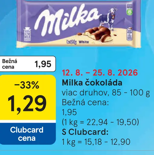 Milka Mliečna čokoláda