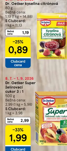 Dr. Oetker Kyselina citrónová