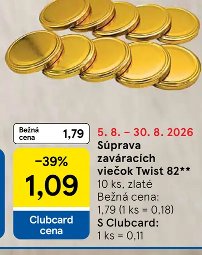 Súprava zaváracích viečok Twist 82