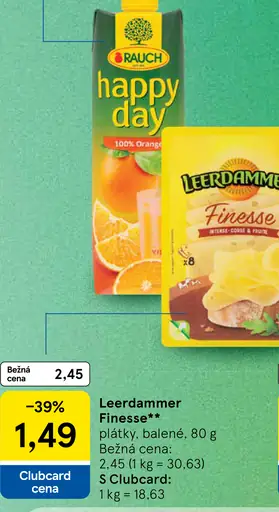 Leerdammer Finesse plátky, balené