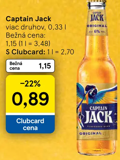 Captain Jack alkoholický nápoj, viac druhov