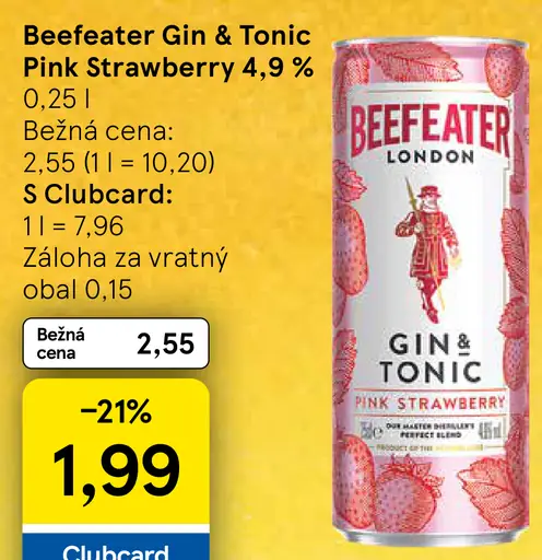 Beefeater Gin & Tonic Pink Strawberry 4,9 %