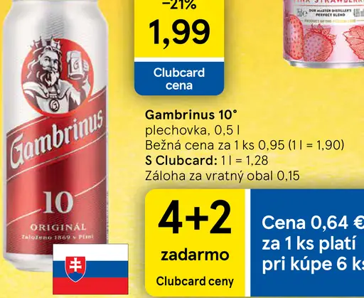 Gambrinus 10° plechovka