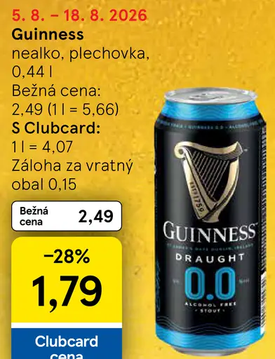 Guinness nealko plechovka