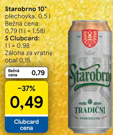 Starobrno 10° plechovka