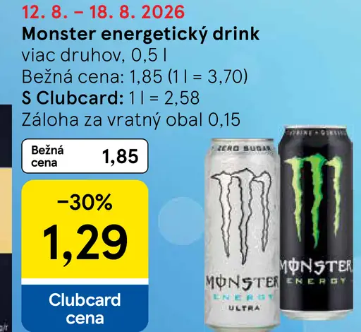 Monster energetický drink viac druhov