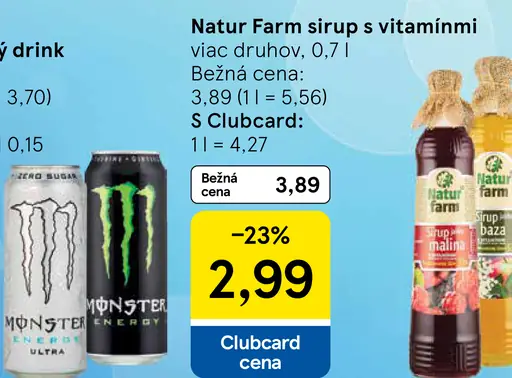 Natur Farm sirup s vitamínmi, viac druhov