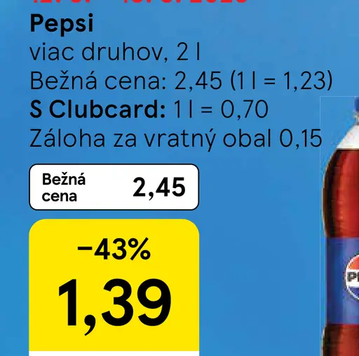 Pepsi nápoj viac druhov