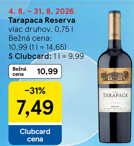 Tarapaca Reserva víno