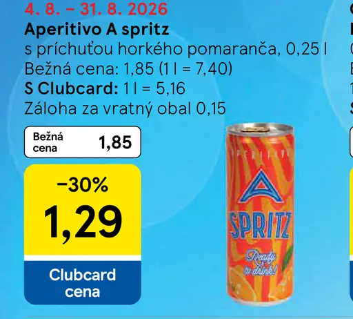 Aperitivo A spritz s príchuťou horkého pomaranča