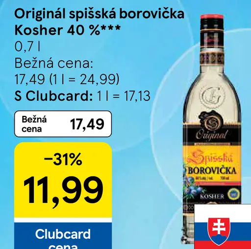 Original Spišská borovička Kosher 40%