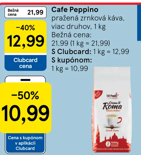 Cafe Peppino pražená zrnková káva