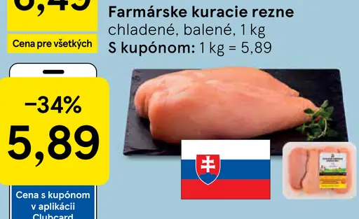 Farmárske kuracie rezne chladené, balené