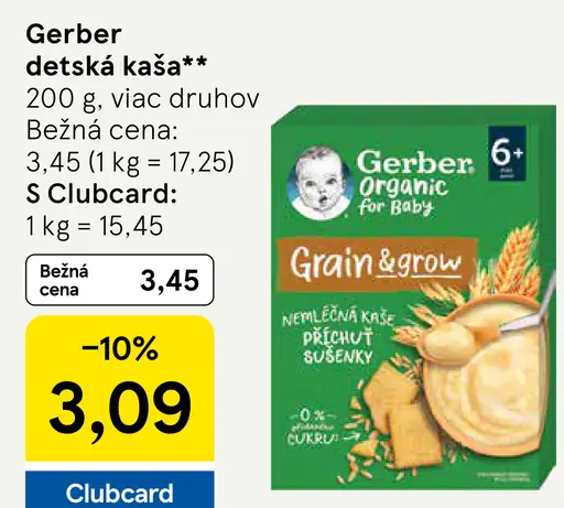 Gerber Grain & Grow nemliečna kaša, päť zŕn a sušenky